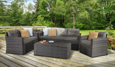 Holly Five Piece Sofa Set with Steel Frame in Mixed Grey | Holl0286