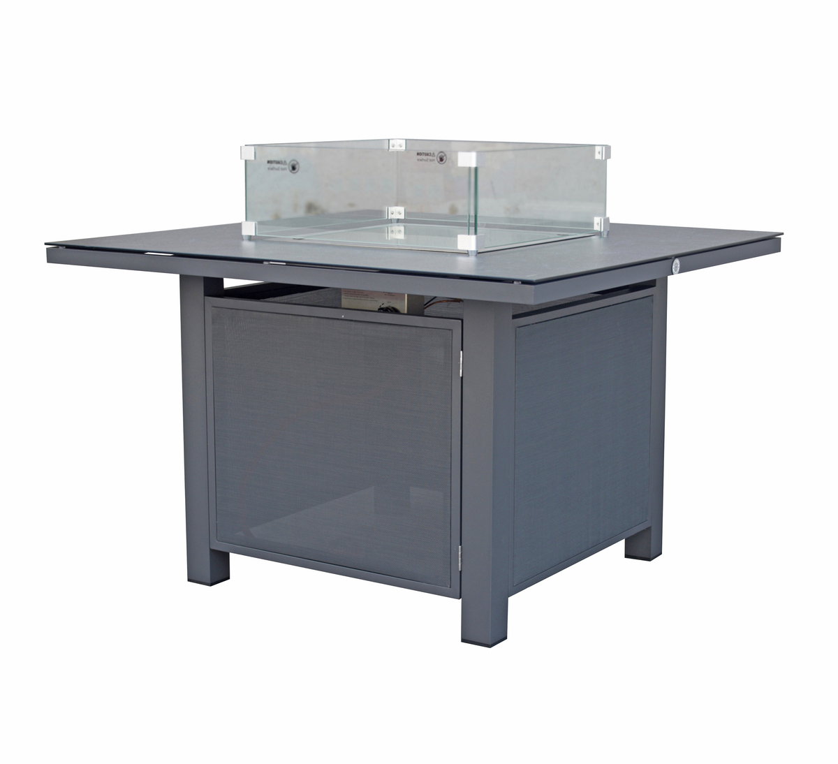 Lisbon 1.1 x 1.1m Grey Garden Fire Pit Dining Table