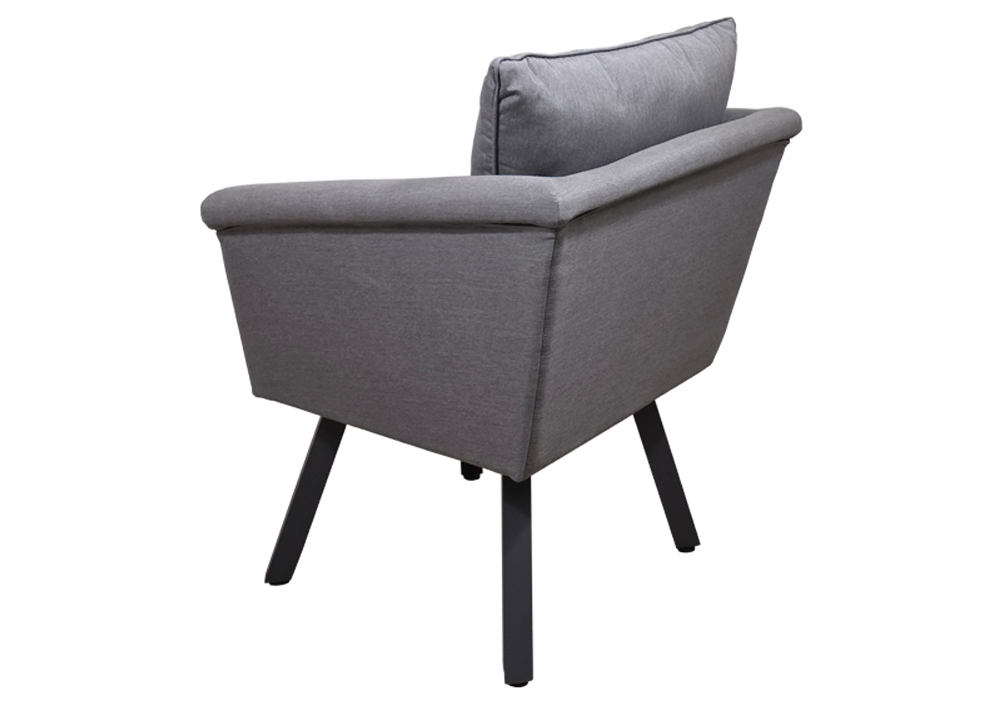 Luna 6 Seater Grey Outdoor Fabric Round Garden Dining Set with 150cm Table
