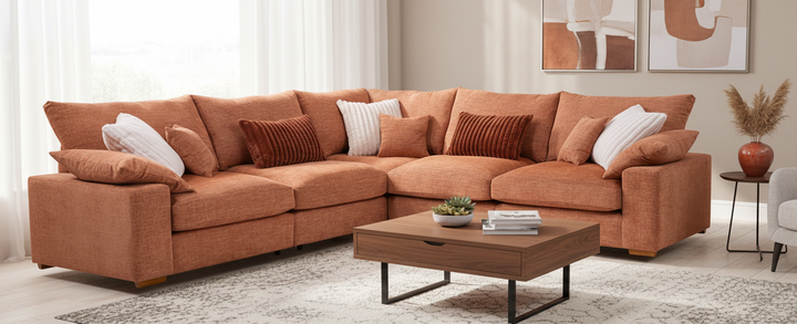 Midsummer Modular Chenille Sofa Collection with Feather Seats | Lebus Upholstery