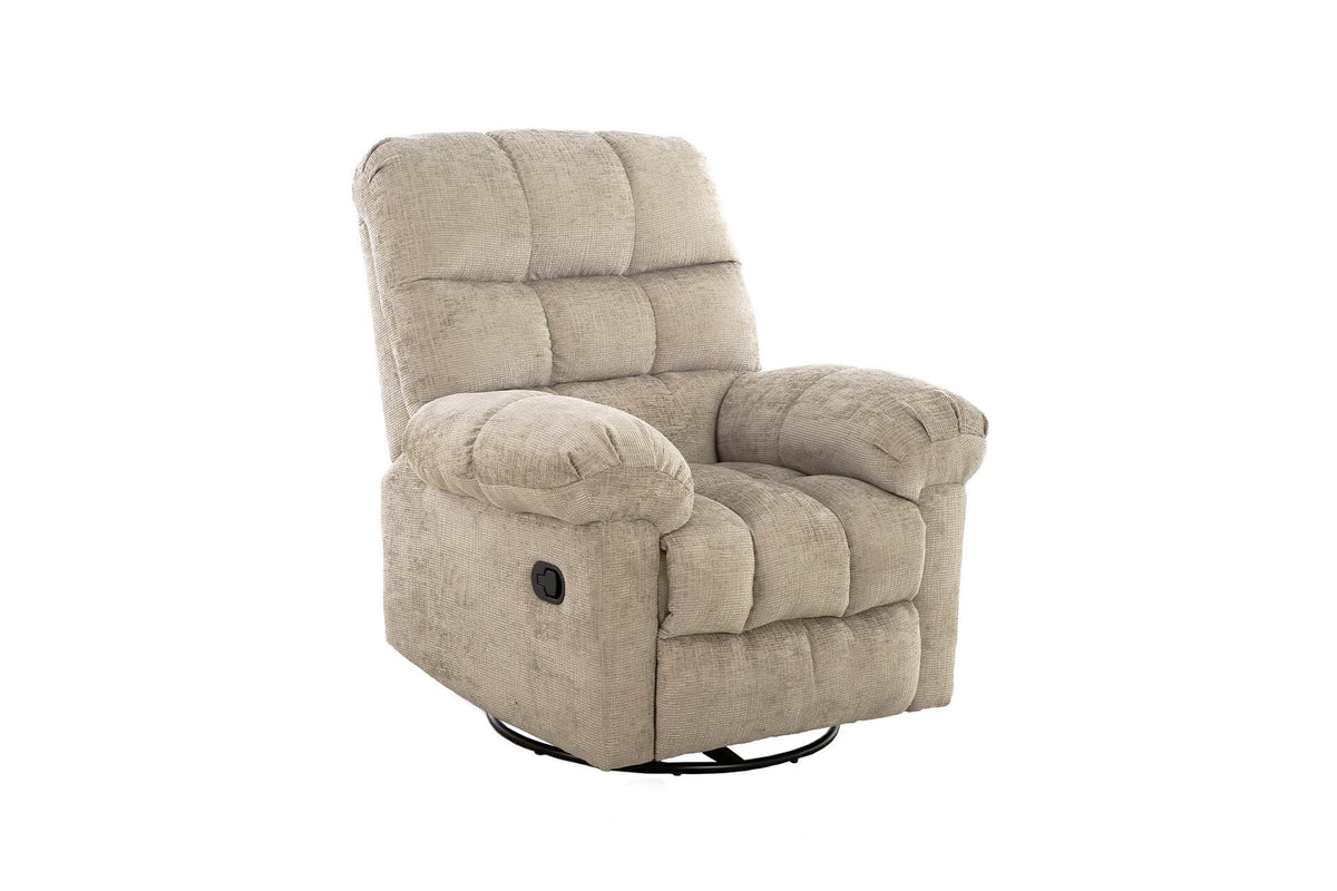 Nellie Glider Swivel Manual Recliner Chair in Grey or Latte