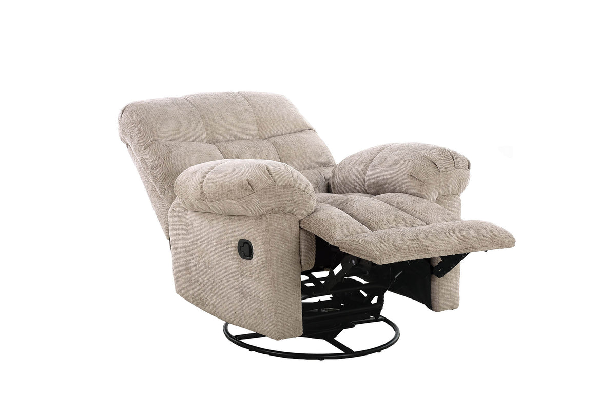 Nellie Glider Swivel Manual Recliner Chair in Grey or Latte