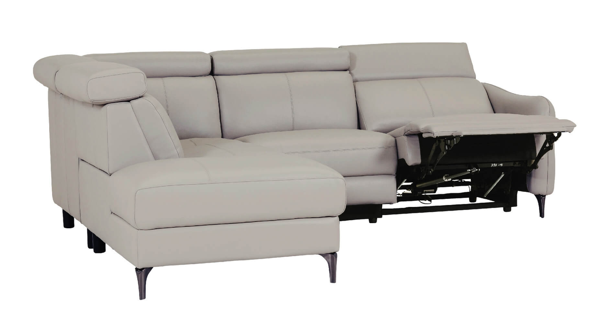 Nico Leather Electric Recliner Corner Sofa with Storage Chaise