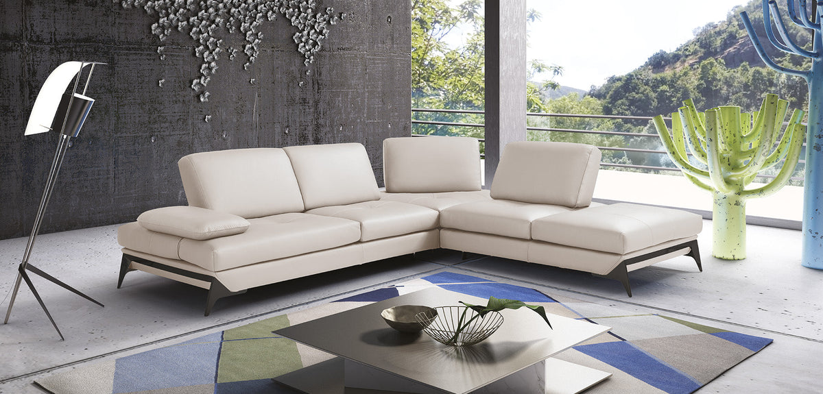 Andrea Modular Leather Sofa with Chaise & Peninsula