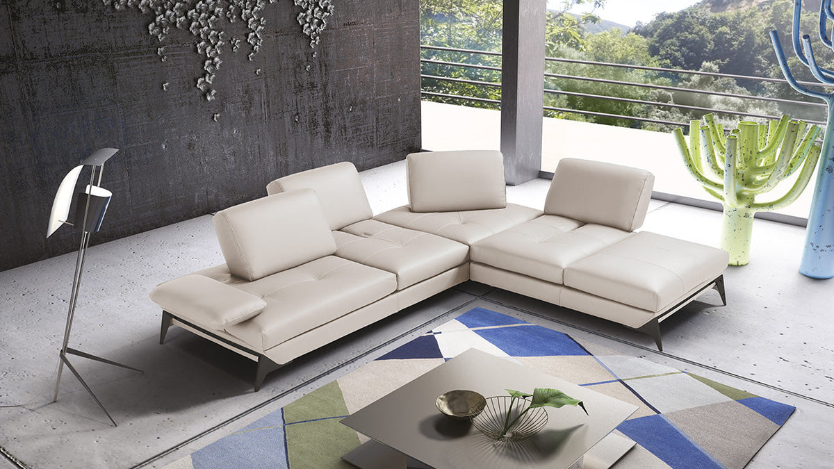 Andrea Modular Leather Sofa with Chaise & Peninsula