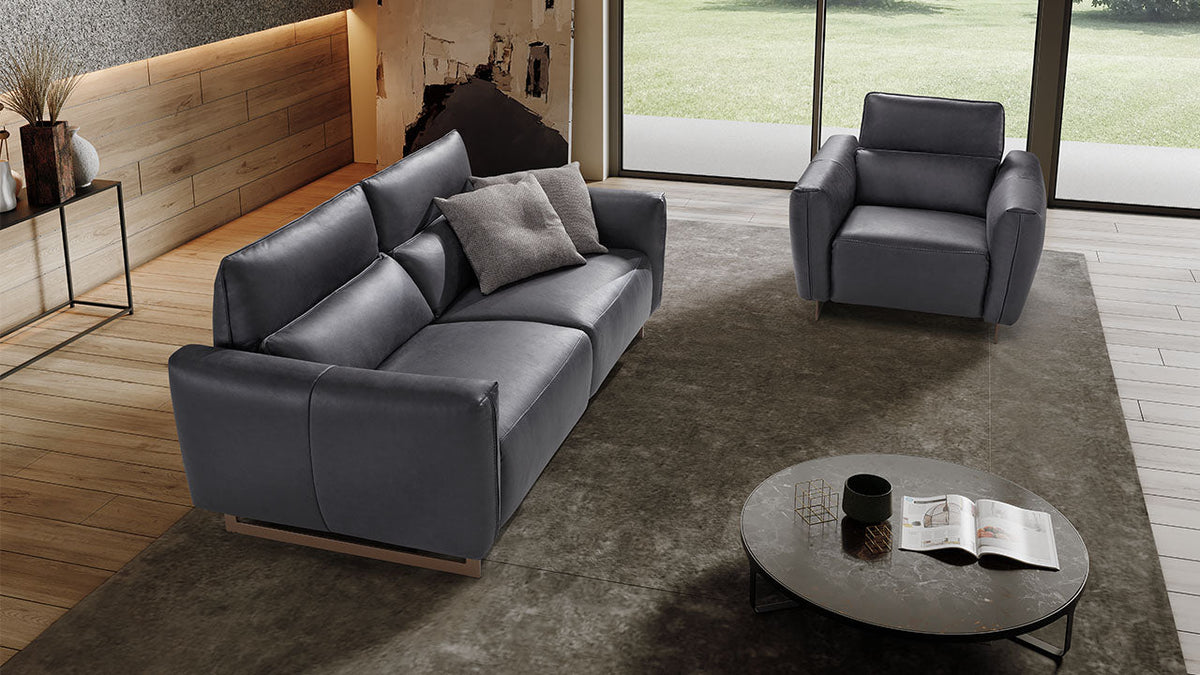 Baccarat Italian Leather Sofa with Electric Headrest & Footrest Option