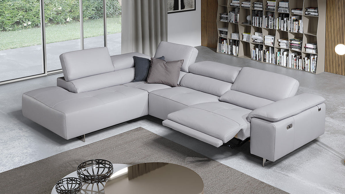 Blossom Modular Leather Sofa & Chaise with Adjustable Headrests