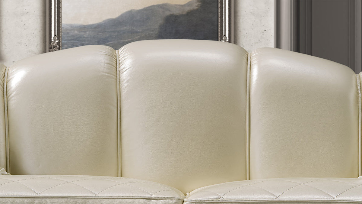 Carlos Leather Sofa Collection with Pouffe