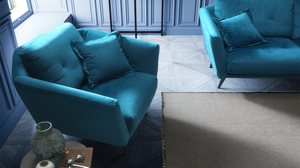 Cave Italian Leather Sofa with Removable Covers & Matching Pouffe