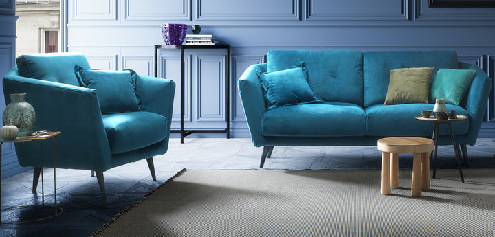 Cave Italian Leather Sofa with Removable Covers & Matching Pouffe | Newtrend Concepts Italia