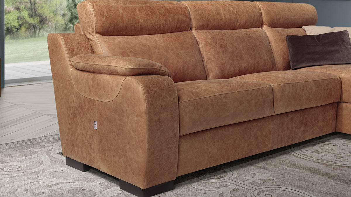 Ethos Italian Leather Sofa & Chaise Collection