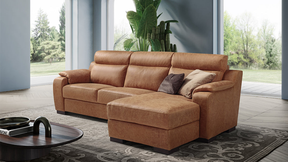 Ethos Italian Leather Sofa & Chaise Collection