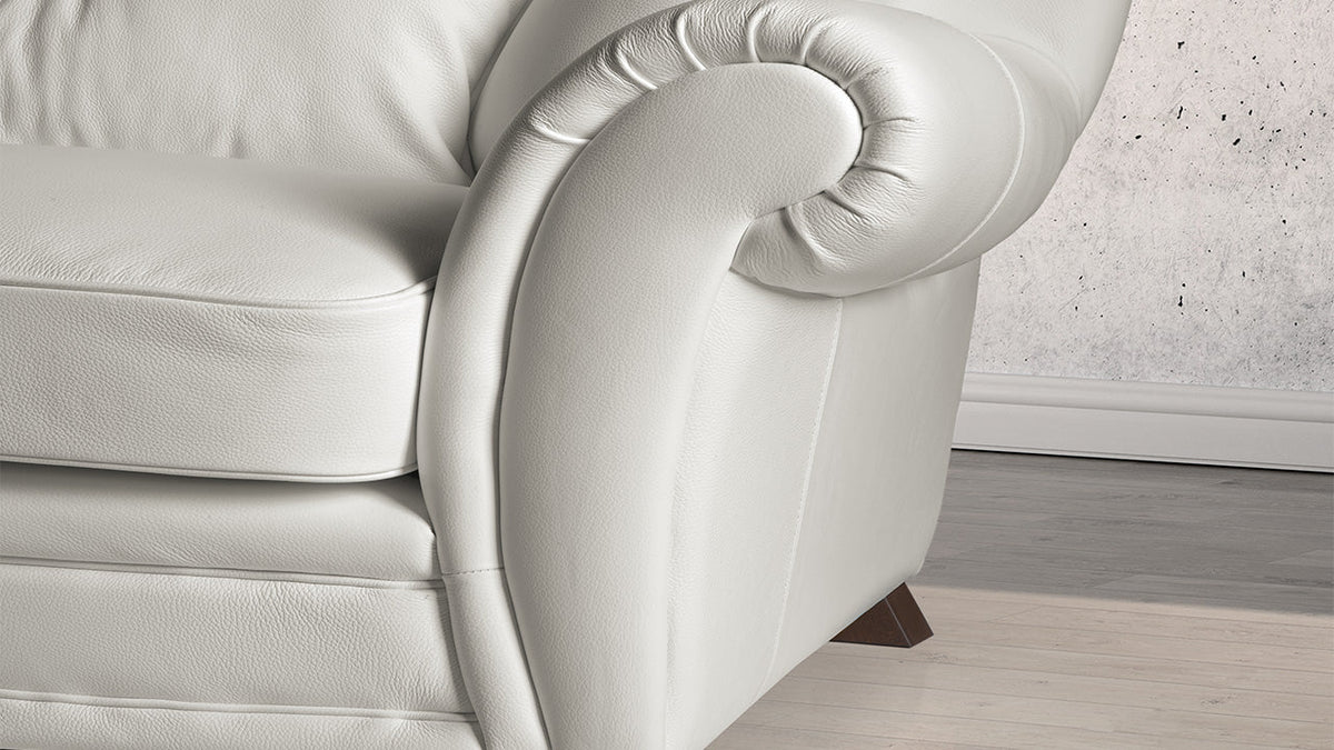 Flame Classic Italian Leather Sofa Collection with Rivet Option