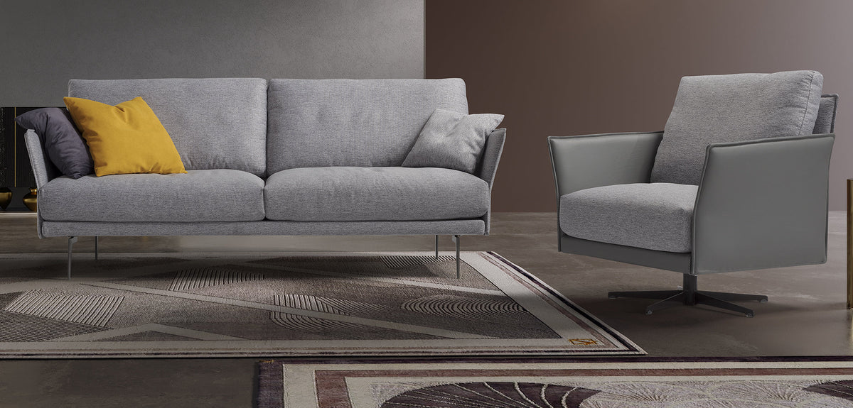 Hamilton Italian Leather Sofa Collection with Swivel Chair