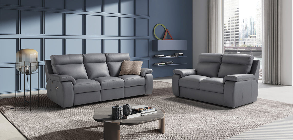 Harry Italian Leather Sofa & Corner with Electric Recliner Option