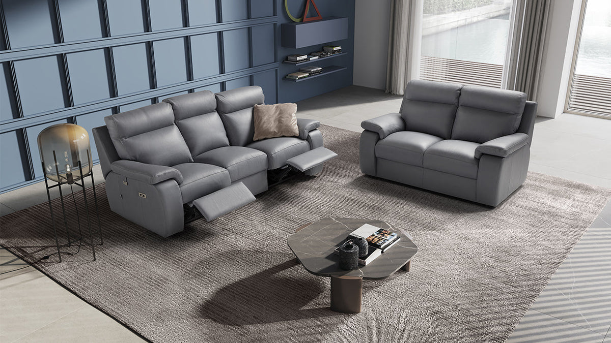 Harry Italian Leather Sofa & Corner with Electric Recliner Option
