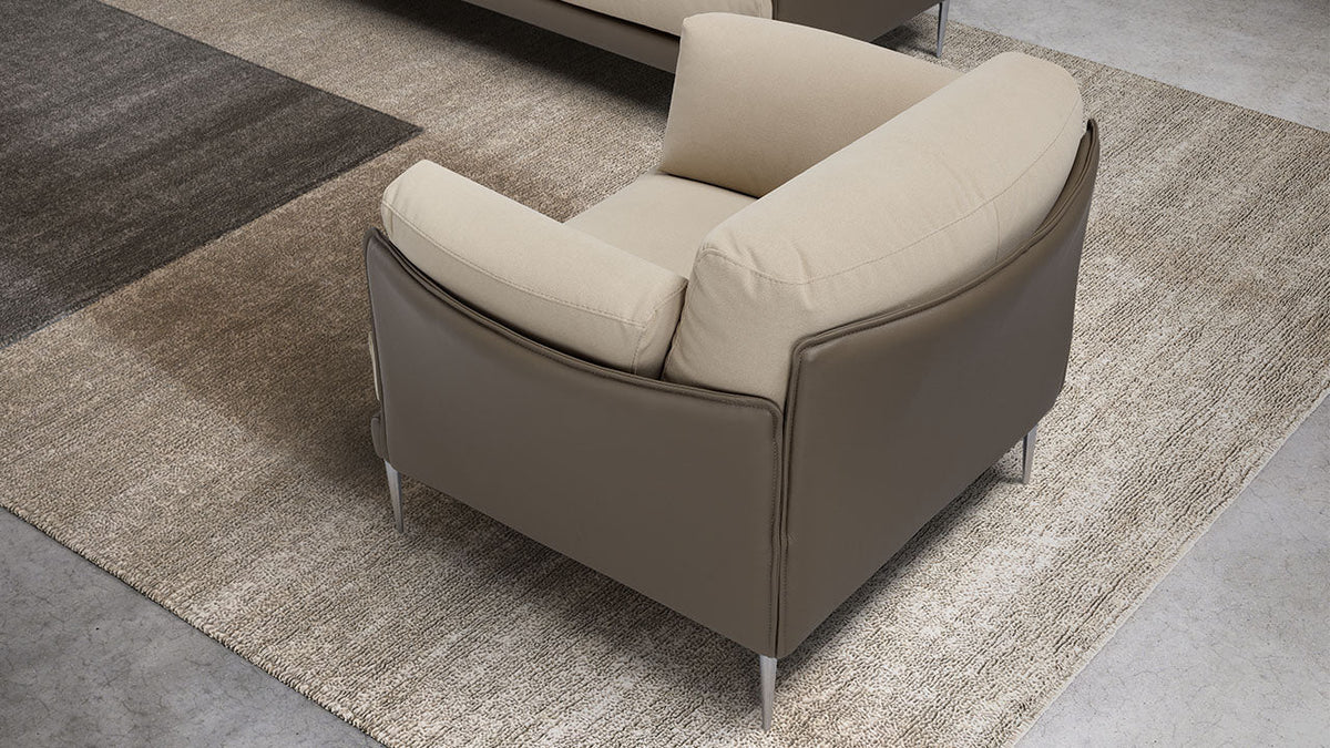 Hirondelle Italian Leather Sofa with Adjustable Headrests