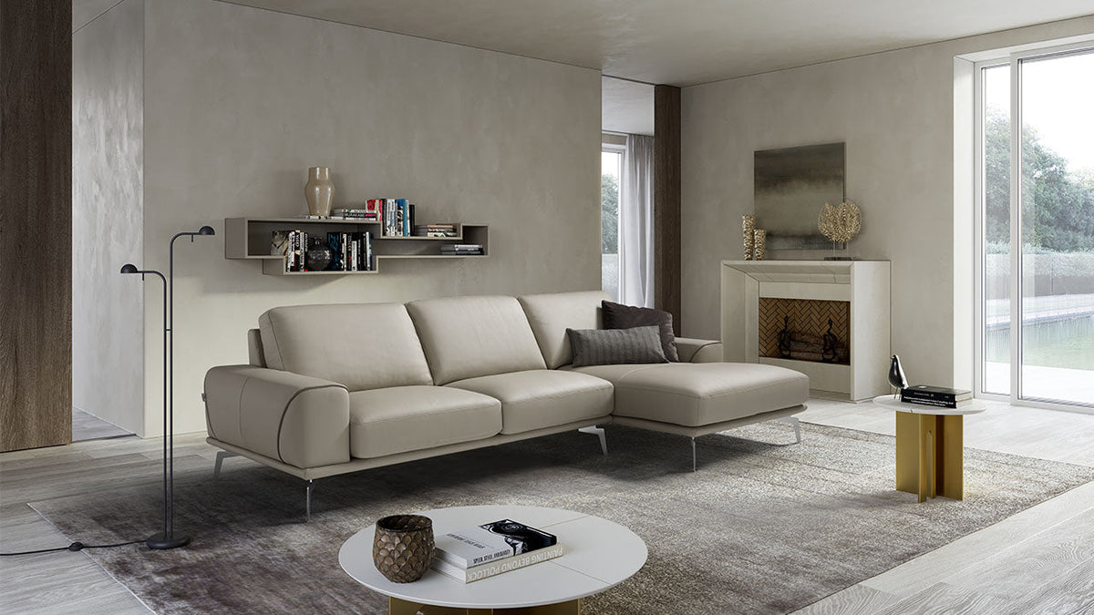 Kaylee Italian Leather Sofa & Chaise Collection