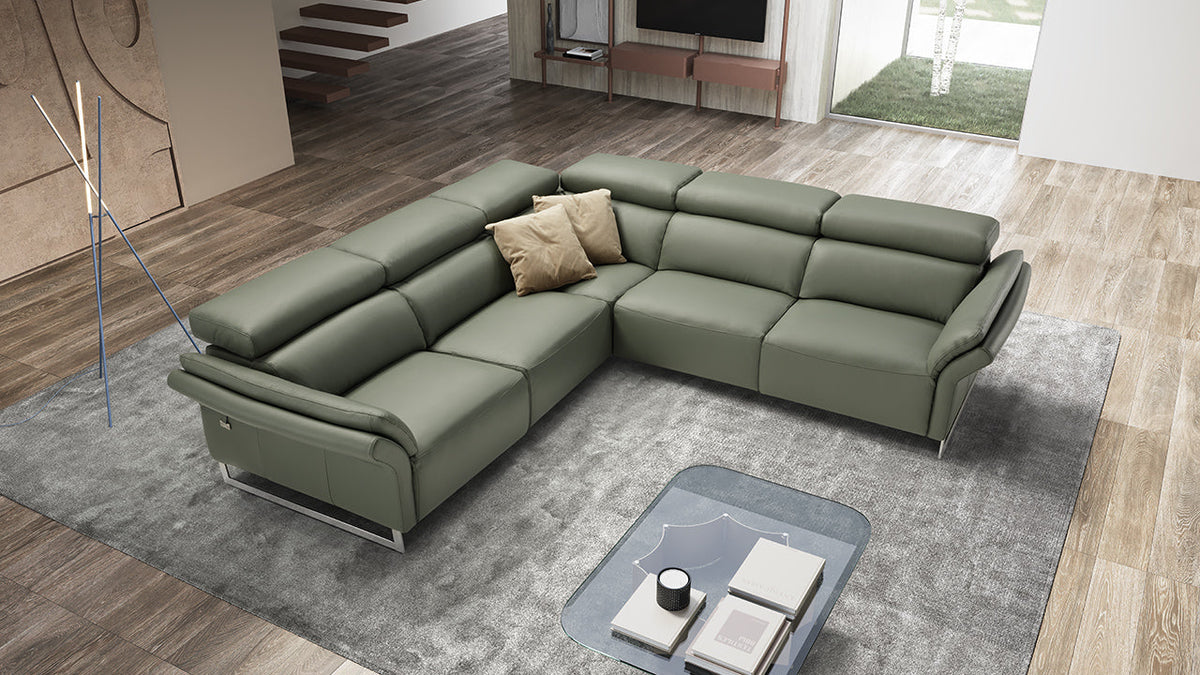 Mottetto Deep Italian Leather Sofa & Corner with Electric Recliner Option