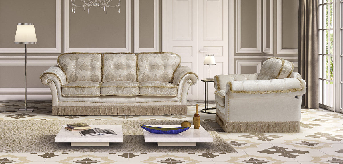 Mozart Fabric Sofa Collection on Wooden Feet
