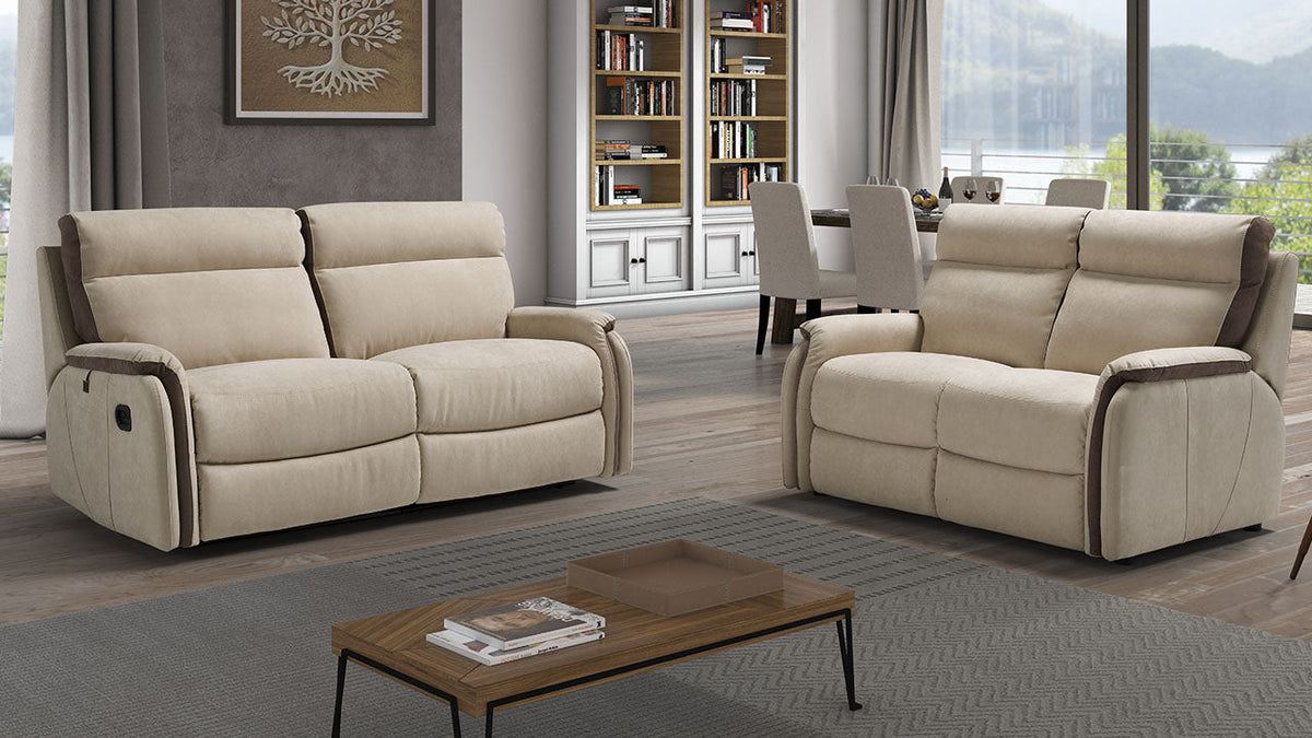 Fox Compact Italian Leather Recliner Sofa with Lift and Rise Chair
