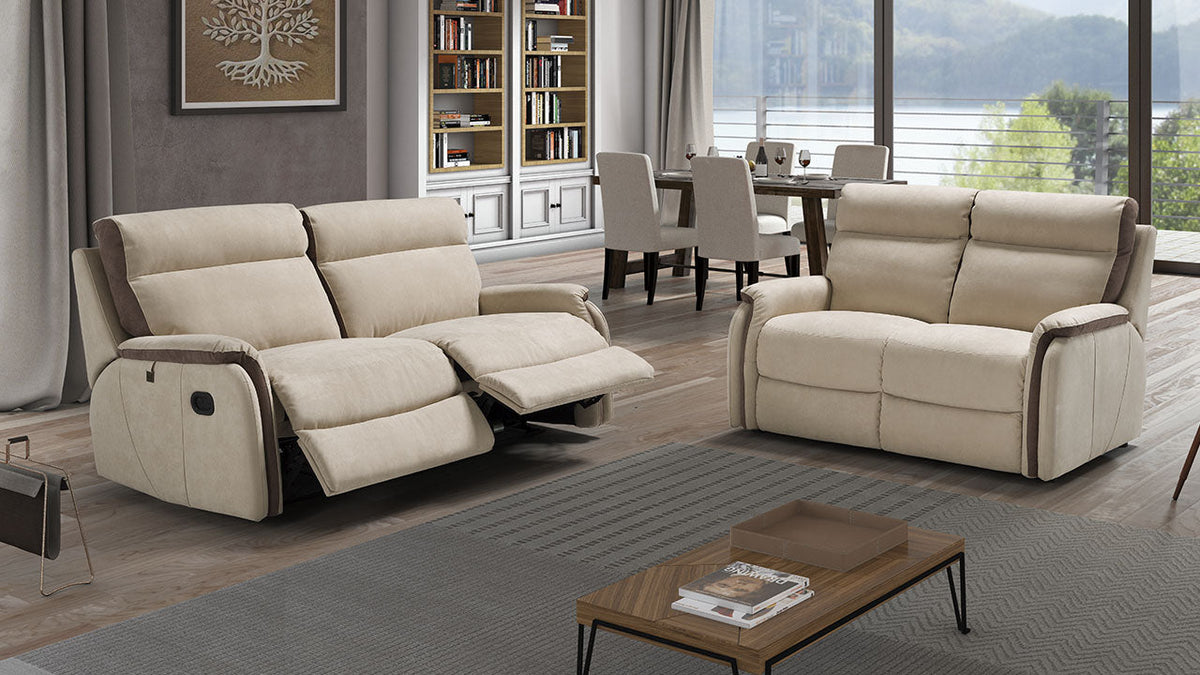Fox Compact Italian Leather Recliner Sofa with Lift and Rise Chair