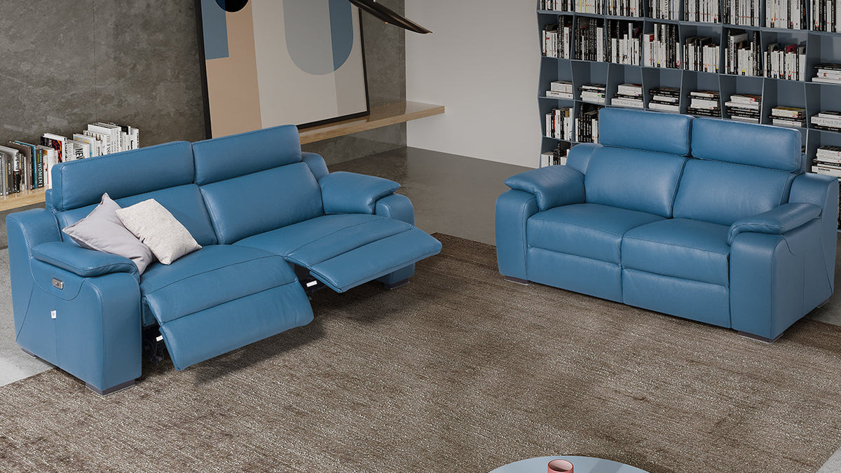Mia Modular Italian Leather Sofa & Corner Collection with Electric Recliner Option