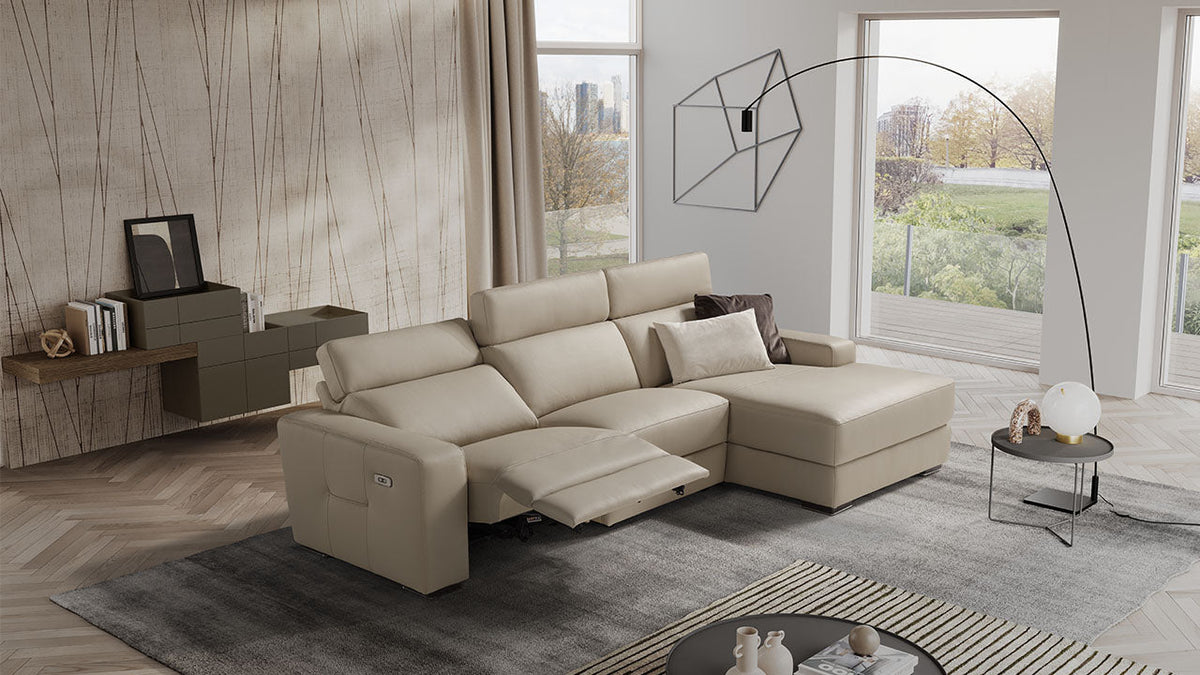 Stratus Italian Leather Sofa & Corner Collection with Electric Recliner Option