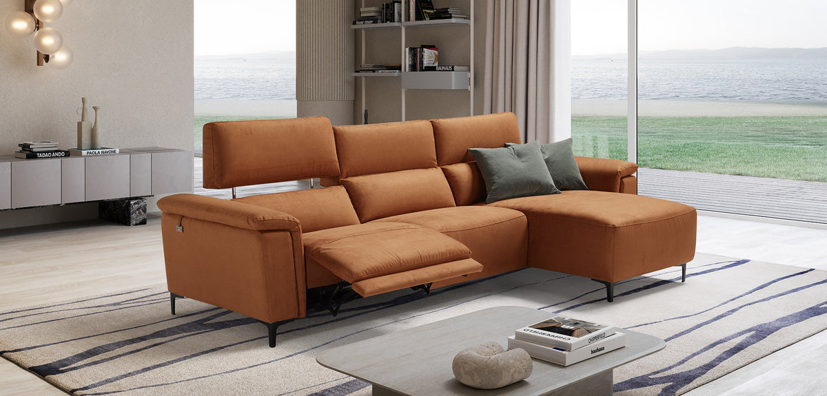 Tawney Modular Italian Leather Sofa with Dual Motor Recliner & Electric Headrests