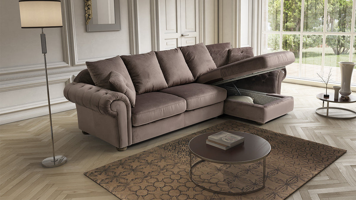 Tomas Leather Sofa Bed & Storage Chaise Collection