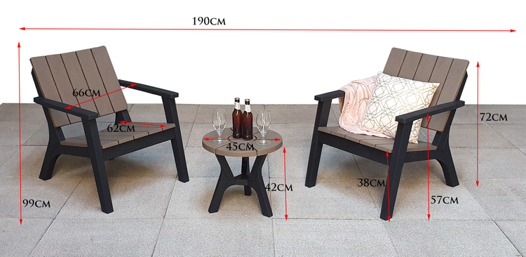 Signature Weave - Rattan Lounge Set in moulded Plastic | Polly | Poll0350