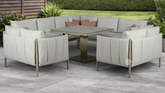 Pumpkin Outdoor Fabric Corner Sofa with Love Chairs + Lift Table | Pump0586