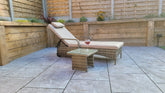 Signature Weave - Rattan Single Sun lounger with drinks table | Savannah | Sava0406