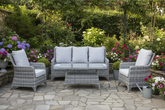 Sarah Rattan 5 Seater Sofa Set + Coffee Table in Grey | Sara0376