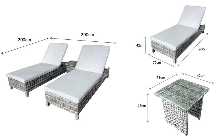 Signature Weave - Rattan Pair of Sun Loungers | Sarena | Sare0258