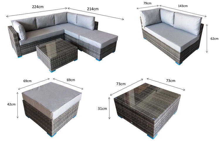 Signature Weave - Savannah Rattan Corner Sofa Set in 8mm Brown Weave | Sava0094