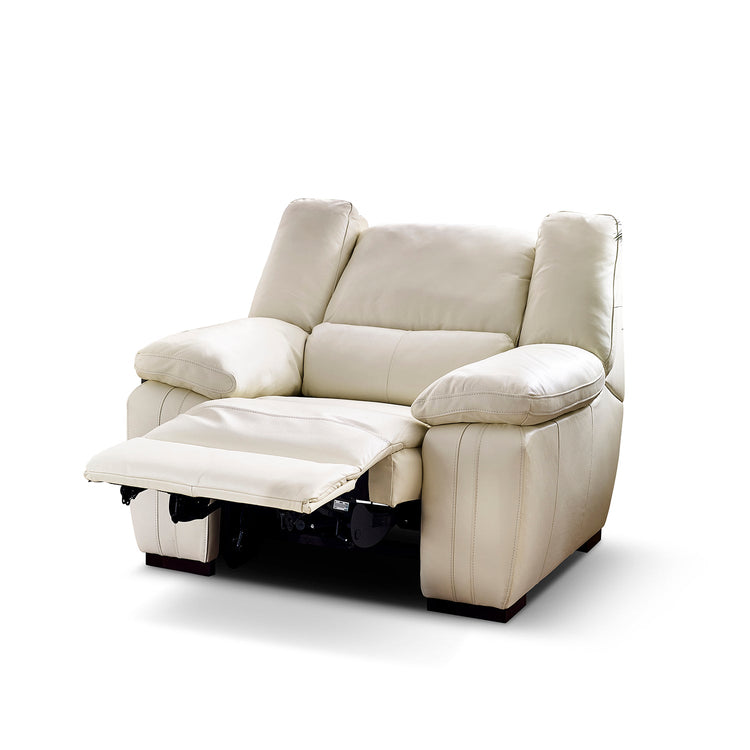 Fallon Full Leather Cream Recliner or Static Sofa Collection | Homeflair