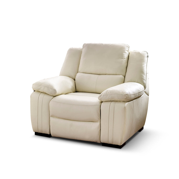 Fallon Full Leather Cream Recliner or Static Sofa Collection | Homeflair
