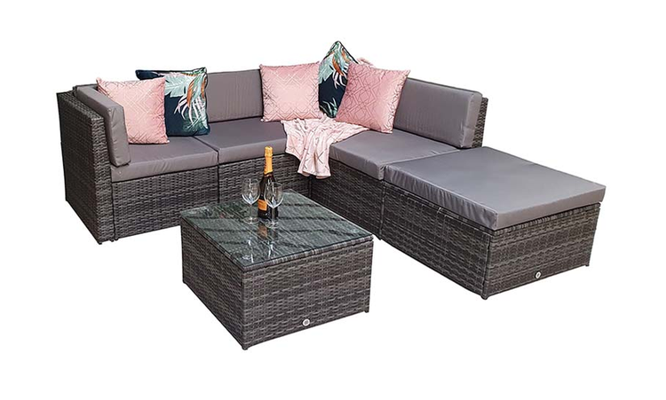 Signature Weave - Rattan Grey Modular Corner Sofa Set | Stella | Stel0333
