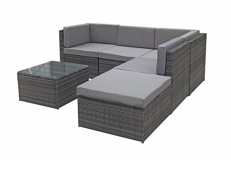Signature Weave - Rattan Grey Modular Corner Sofa Set | Stella | Stel0333