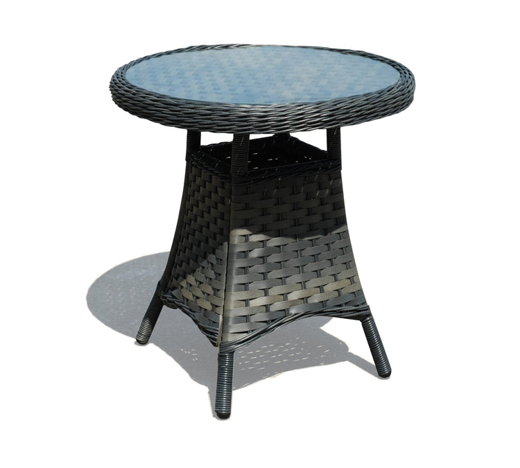 NEW Tammy Rattan Garden Grey Bistro Set Table + 2 Chairs