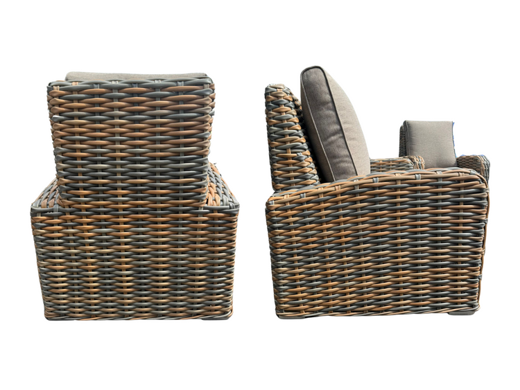NEW Anna Mixed Weave Rattan 2 Seater + 2 Chairs + Coffee Table Homeflair