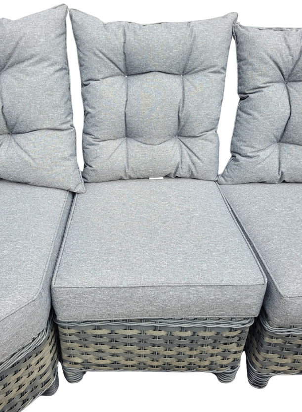 NEW Molly Rattan Grey Large Corner with Rising Table by Homeflair