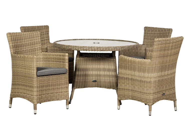 Royalcraft Rattan Wentworth 4 Seater Dining Set | WEN110CAR-WS