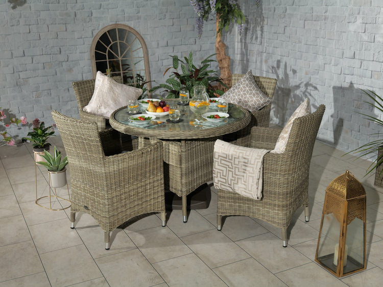 Royalcraft Rattan Wentworth 4 Seater Dining Set | WEN110CAR-WS
