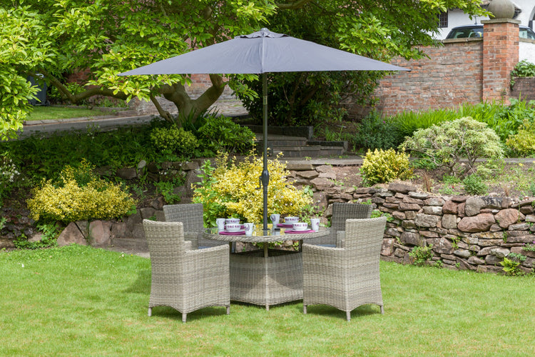Royalcraft Rattan Wentworth 4 Seater Dining Set | WEN110CAR-WS