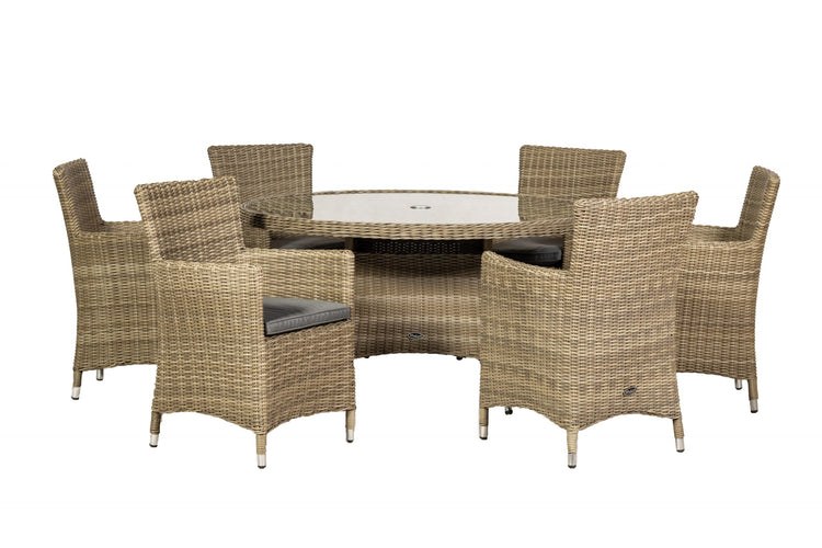 Royalcraft Rattan Wentworth 6 Seater Dining Set | WEN140CAR-WS