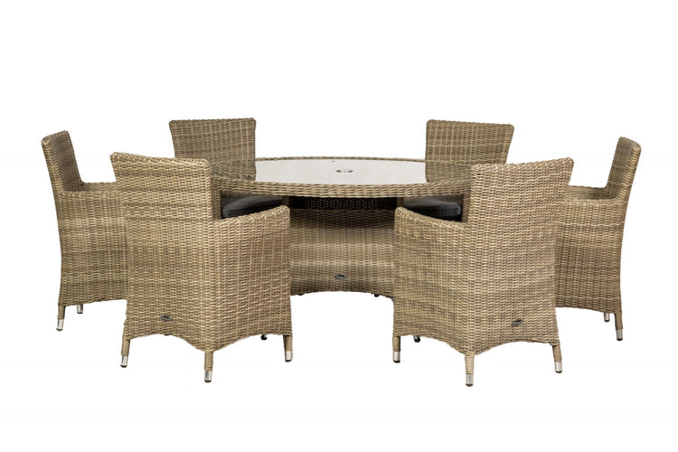 Royalcraft Rattan Wentworth 6 Seater Dining Set | WEN140CAR-WS
