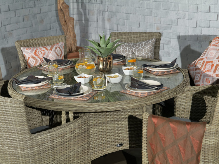 Royalcraft Rattan Wentworth 6 Seater Dining Set | WEN140CAR-WS