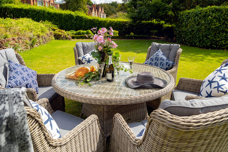 Royalcraft Rattan Wentworth 6 Seater Round Dining Set (WEN140COM-WS)